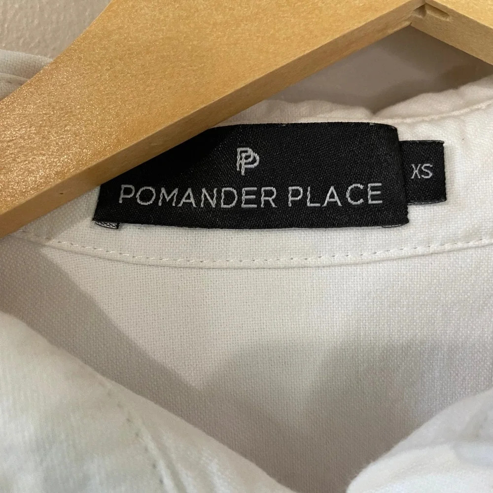 Pomander Place White Oxford Adair Boyfriend Shirt Cotton Oversized Button Up XS